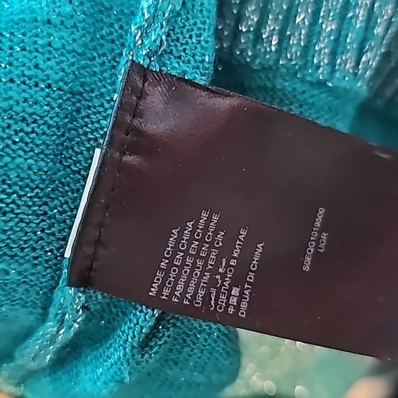 Bebe Size XS Cold Shoulder Sweater Knit Top Teal - Picture 6 of 7